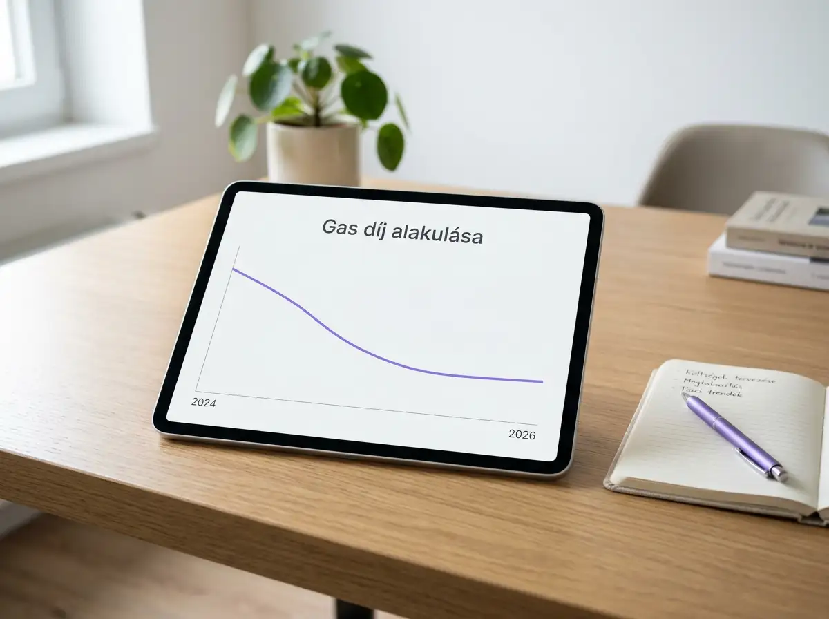 Egyszerű vonalas grafikon az Ethereum gas díj csökkenéséről 2024 és 2026 között